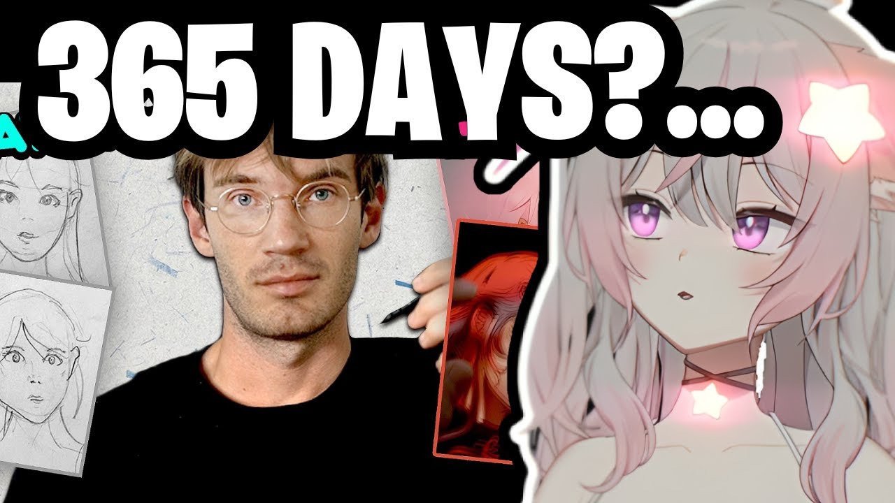 Anny Reacts to FUNNY Pewdiepie Drawing for 365 days…