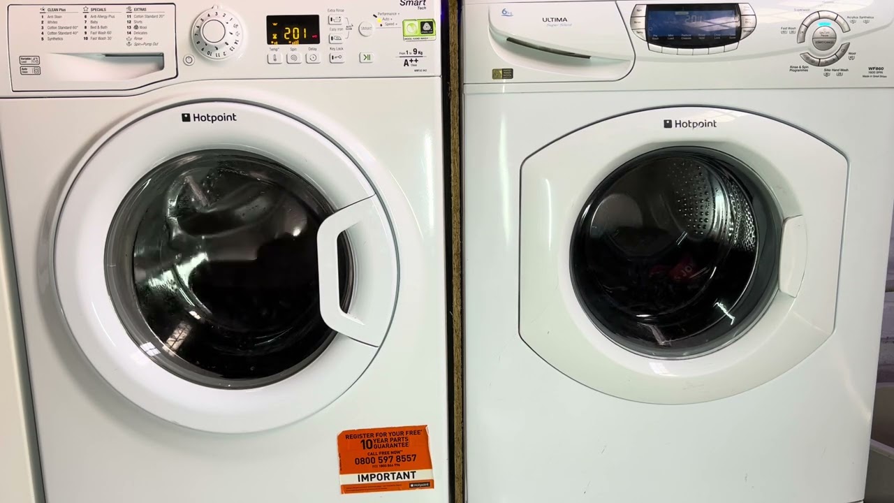 Hotpoint WMFUG942 vs Hotpoint WF860 - Cottons 40°C - Wash Race!