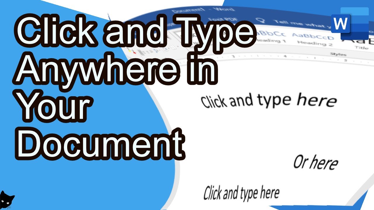 Start typing anywhere in your document - left, right, middle, anywhere you double-click.