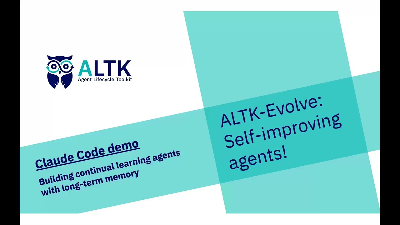 ALTK-Evolve: Self-improving AI agents - Claude Code demo