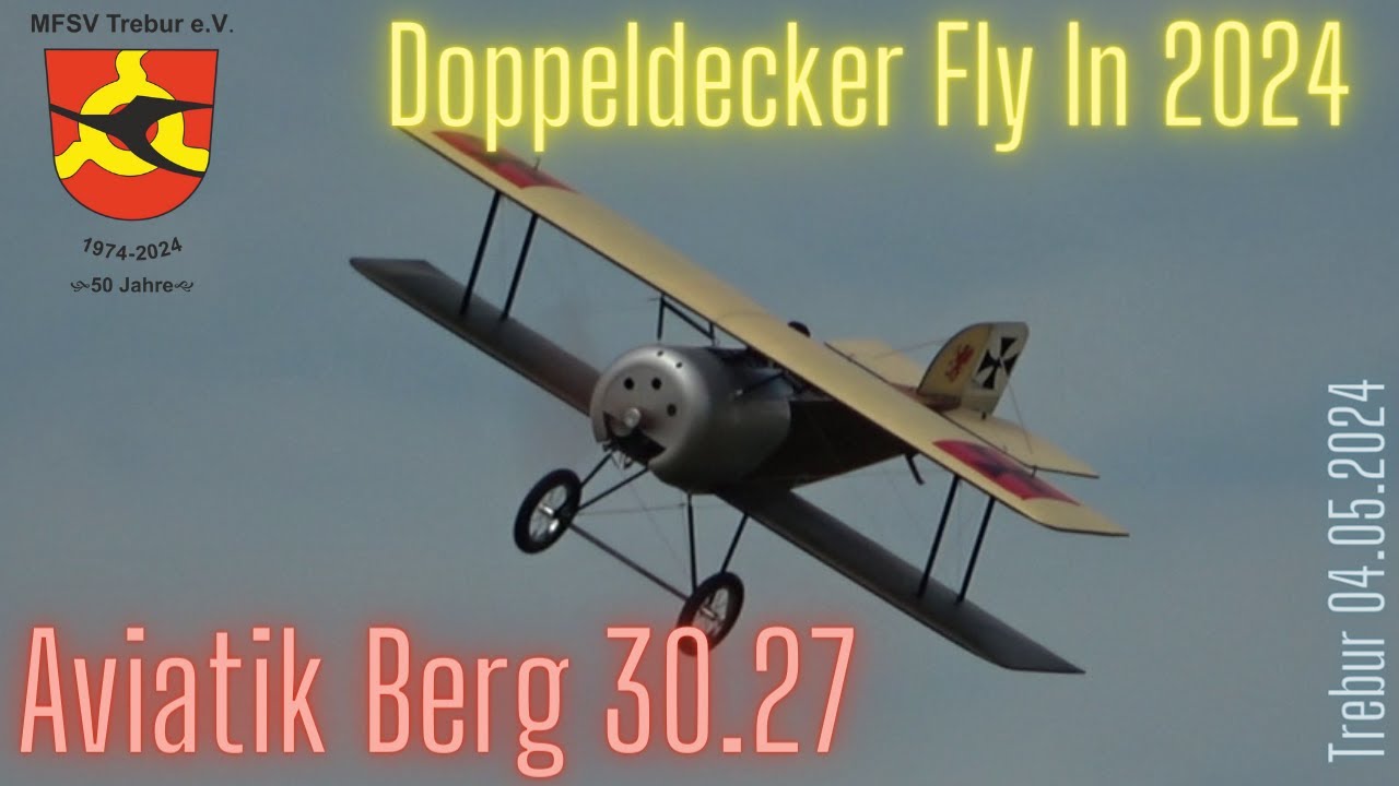 RC VINTAGE BIPLANE AVIATIK BERG 30.27 (Doppeldecker Fly In 2024 in Trebur)