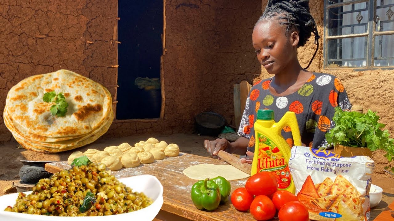 Making Eggs Soft Chapatis With Greengrams 🍲For My Family // African Village Cookings
