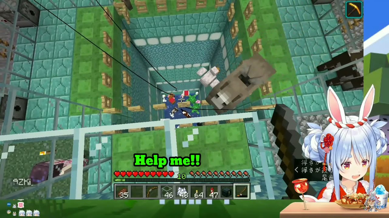 Usada Kensetsu Summer Festival | Pekora save everyone from the fishing pit | 【Hololive】【Minecraft】