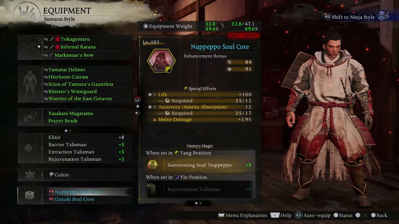 Nioh 3 Build Guide - Samurai Fukurokuju Tank Build