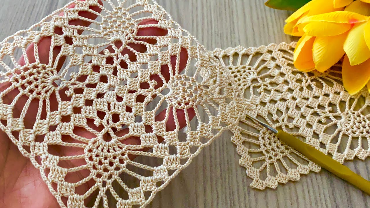 The Newest and Most Stylish Design🌿Crochet Pineapple Motif Pattern Step by Step Tutorial