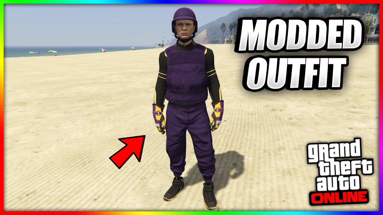 *NEW* HOW TO GET THIS PURPLE/TRON MODDED OUTFIT IN GTA 5 ONLINE! (GTA 5 TRYHARD OUTFIT)