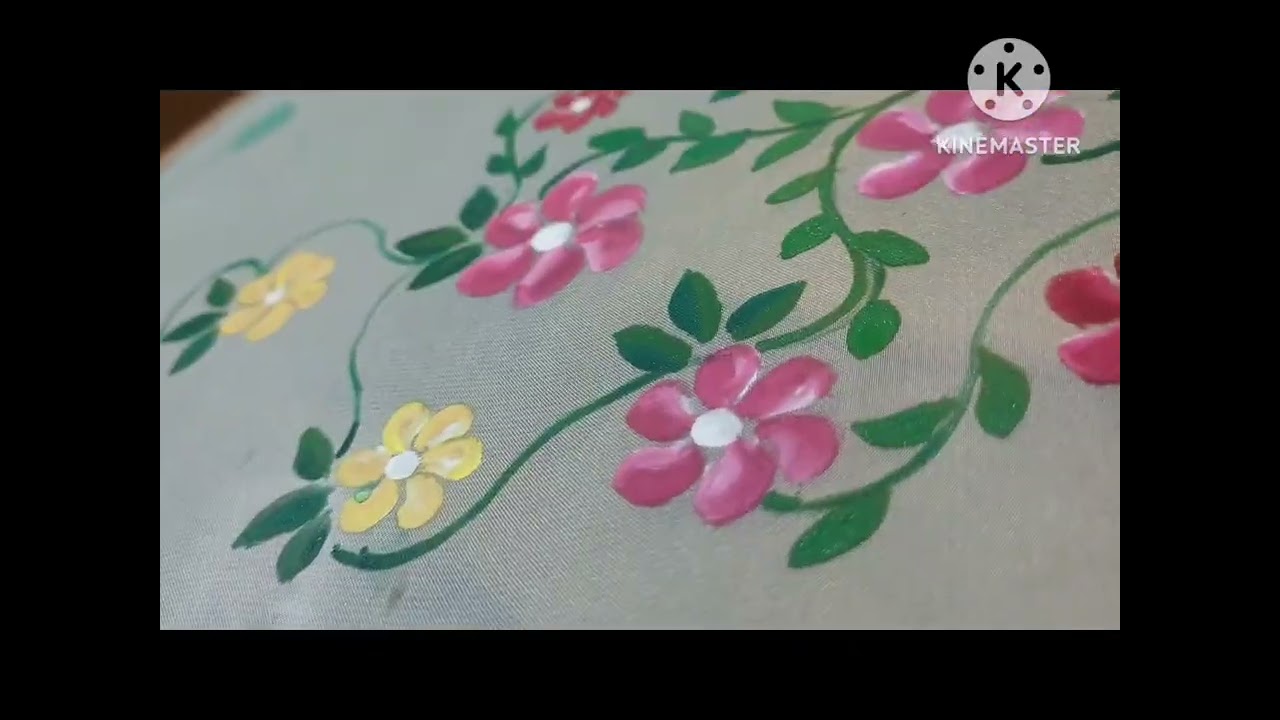 Floral design for baby frock with fabric painting 🎨 