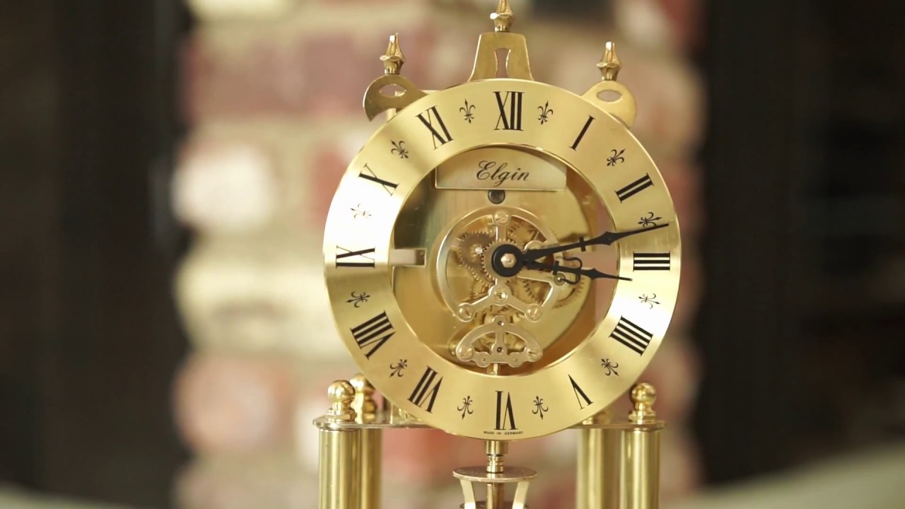 Elgin S Haller Skeleton Anniversary Clock