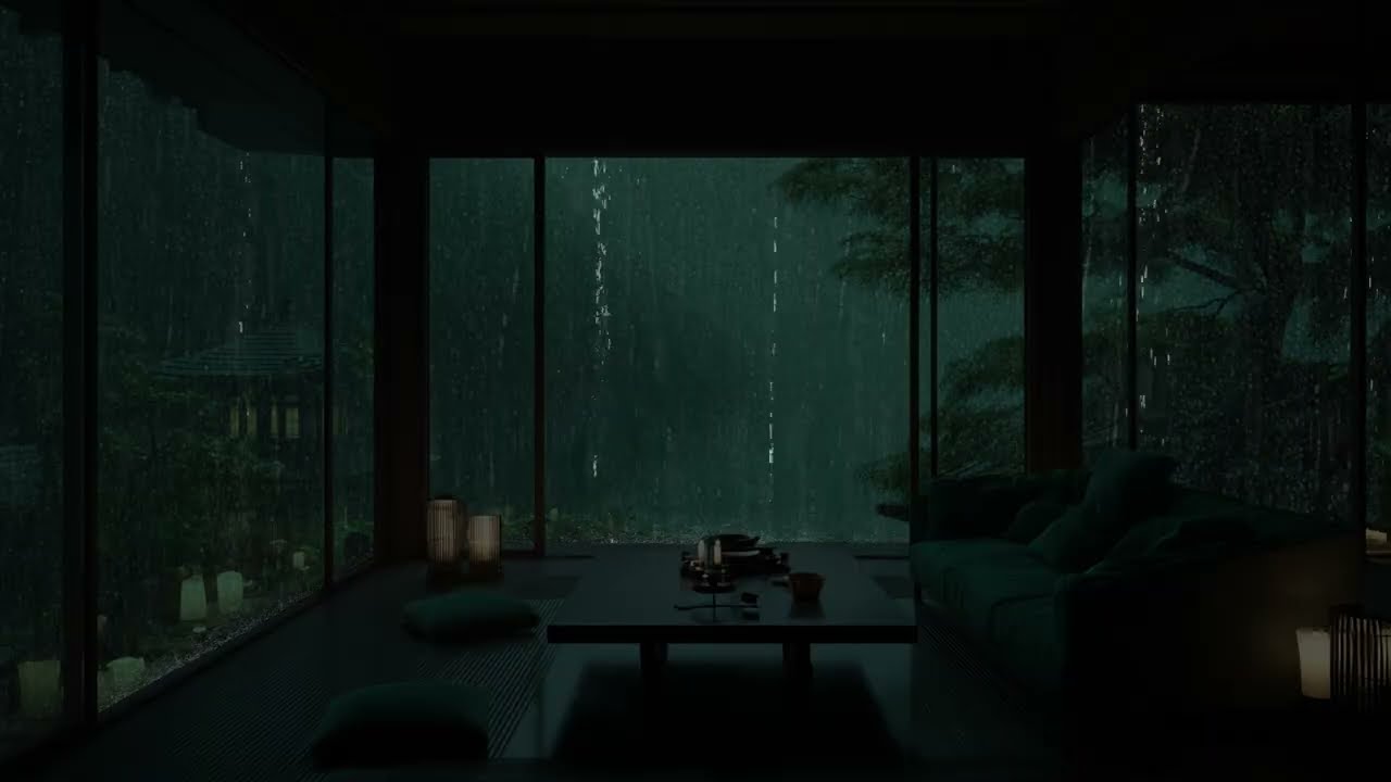 Gentle Spring Garden Rain Sounds ⛈️ Deep Tranquil Night for Restful Sleep & Stress Relief