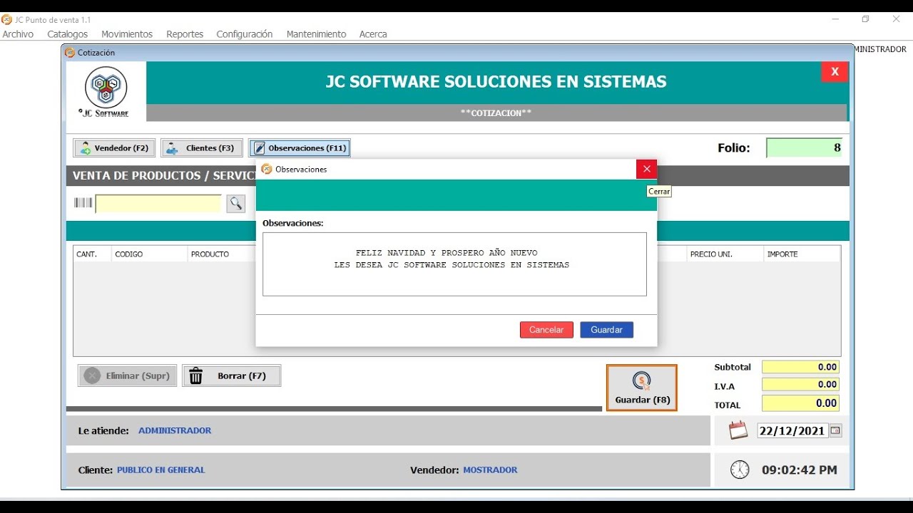 ACTUALIZACIÓN JC Punto de venta
