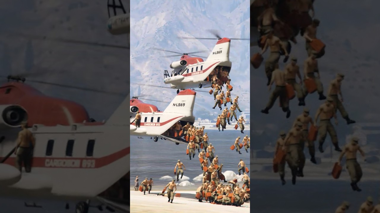 Defense Team Jump Form Helicopter On Border Area _ GTA 5