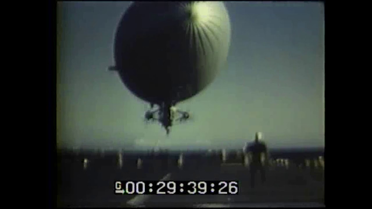 K Class Blimp landing on an Aircraft Carrier
