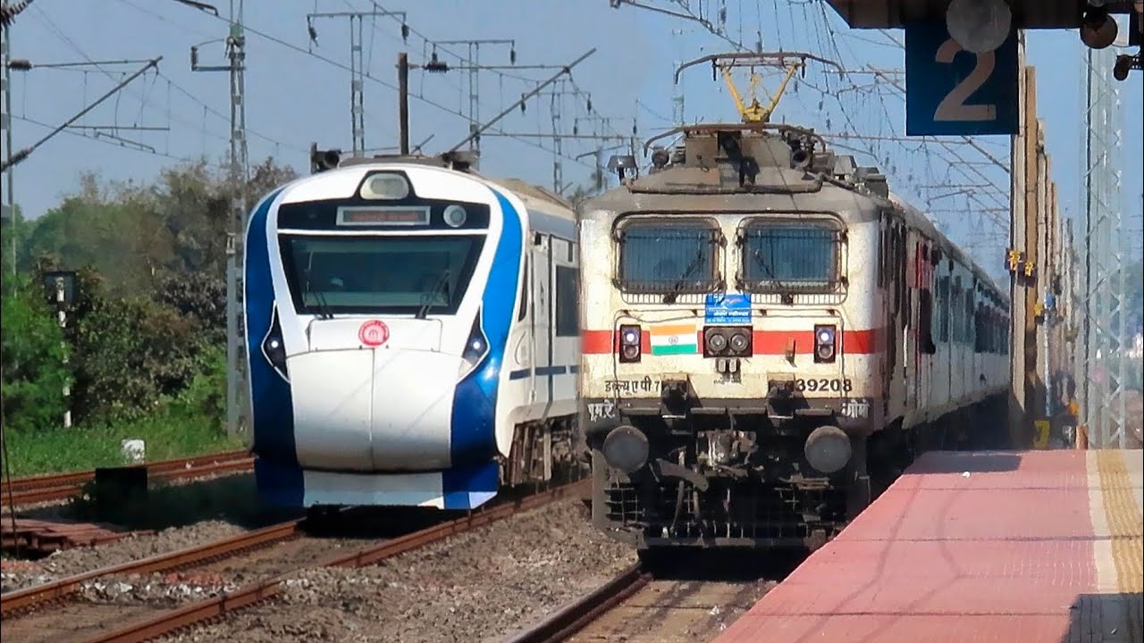 Dangerous 130 KMPH Vande Bharat+WAP-7 Rajdhani+Duronto+Humsafar+Saraighat | Indian Railways