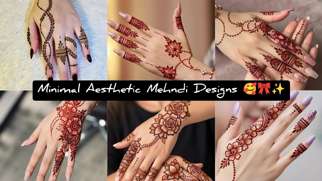 Minimal aesthetic mehndi designs | Finger mehndi designs | mehndi design back hand simple