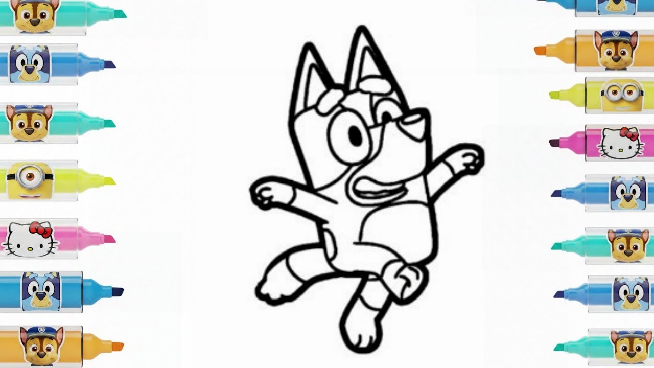 How to Draw Bluey Easy | Drawing and Coloring for Kids