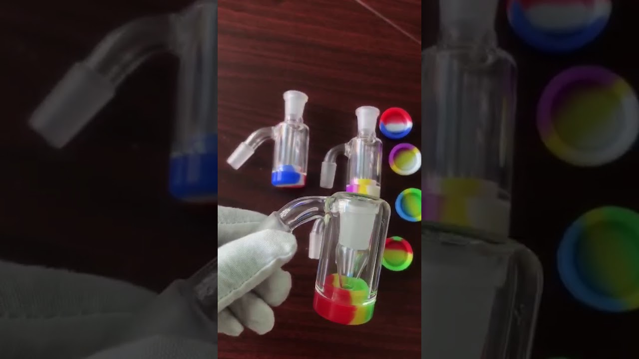 Glass Ash Catcher with 10ML Silicone Container