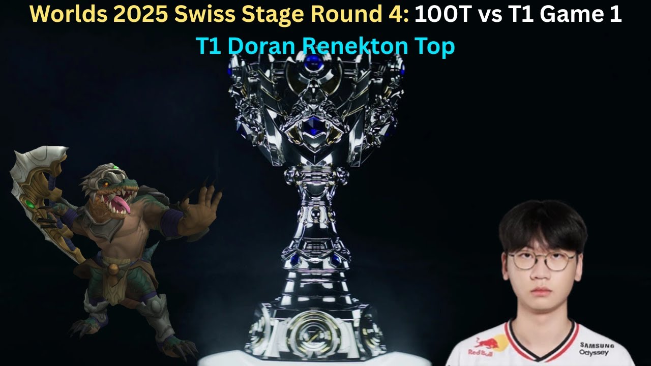 Worlds 2025 Swiss Stage Round 4: 100T vs T1 Game 1 (T1 Doran Renekton Top POV)