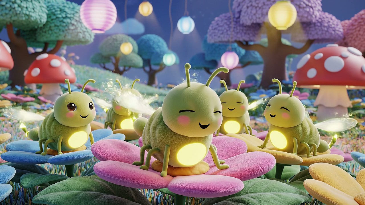 Five Tiny Fireflies Glow Glow Glow ✨ | Magical Bedtime Song & Counting Rhyme