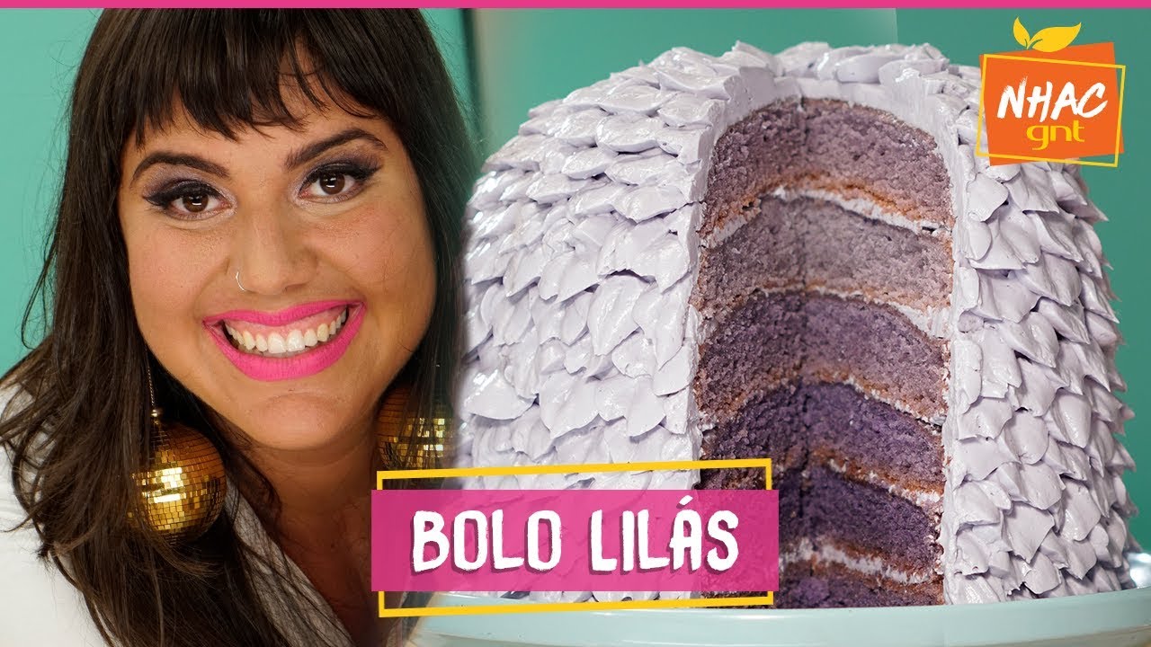 Bolo lilás com cobertura e recheio de lavanda | Raíza Costa | Rainha da Cocada