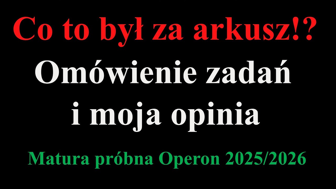 Matura próbna - Operon 2025 - mocny trening przed majem