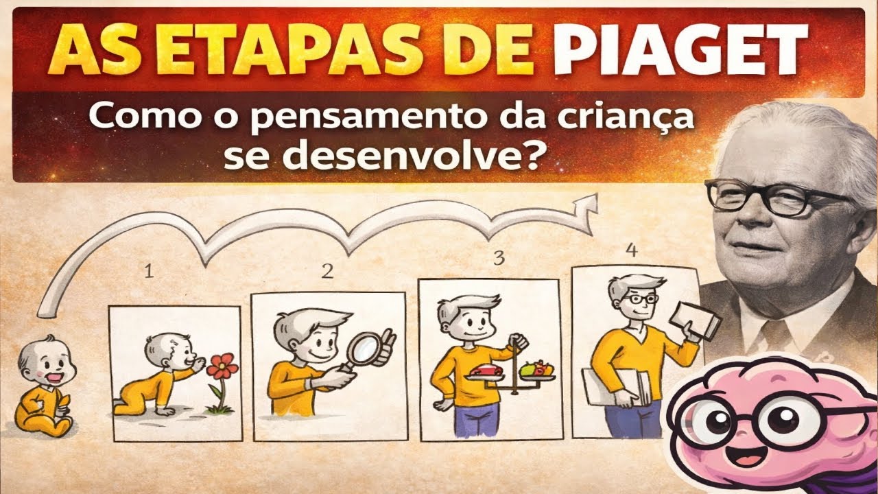 Piaget - Estágios do Desenvolvimento cognitivo sensório-motor, pré-operatório, concreto e formal