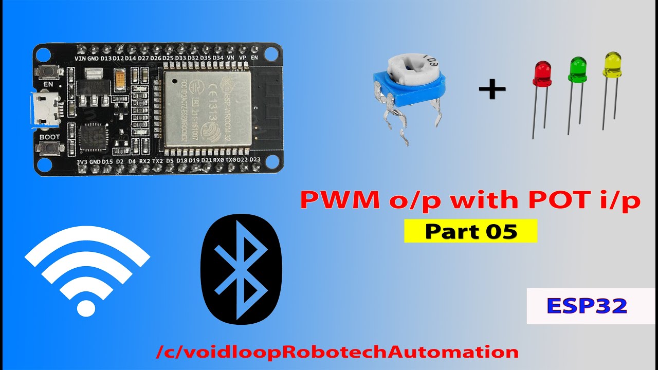 05 LED fade   by Potentio meter with ESP32 and ADC