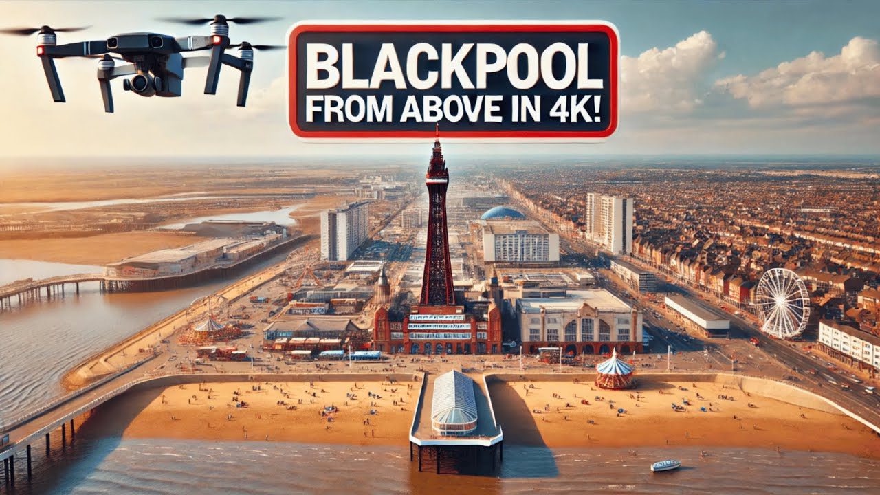 Blackpool  Drone Footage Flight Over the Iconic BLACKPOOL Seaside Haven | 4K Aerial Views 🚁🌊