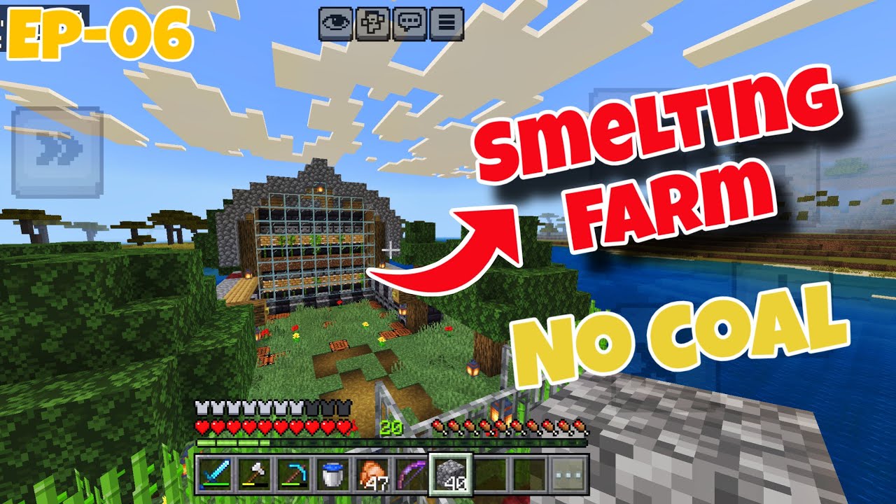 I Made an ULTIMATE SMELTING Farm in my Survival world 🤯🤯.|In हिंदी ||POCKET EDITION|