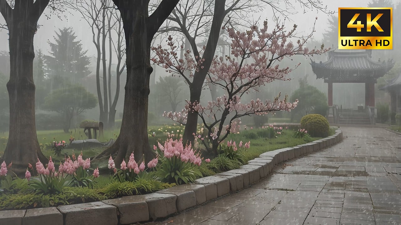 Calming Rain Sounds with Tranquil Rainy Night Soundscape for Deep Sleep and Emotional Balance