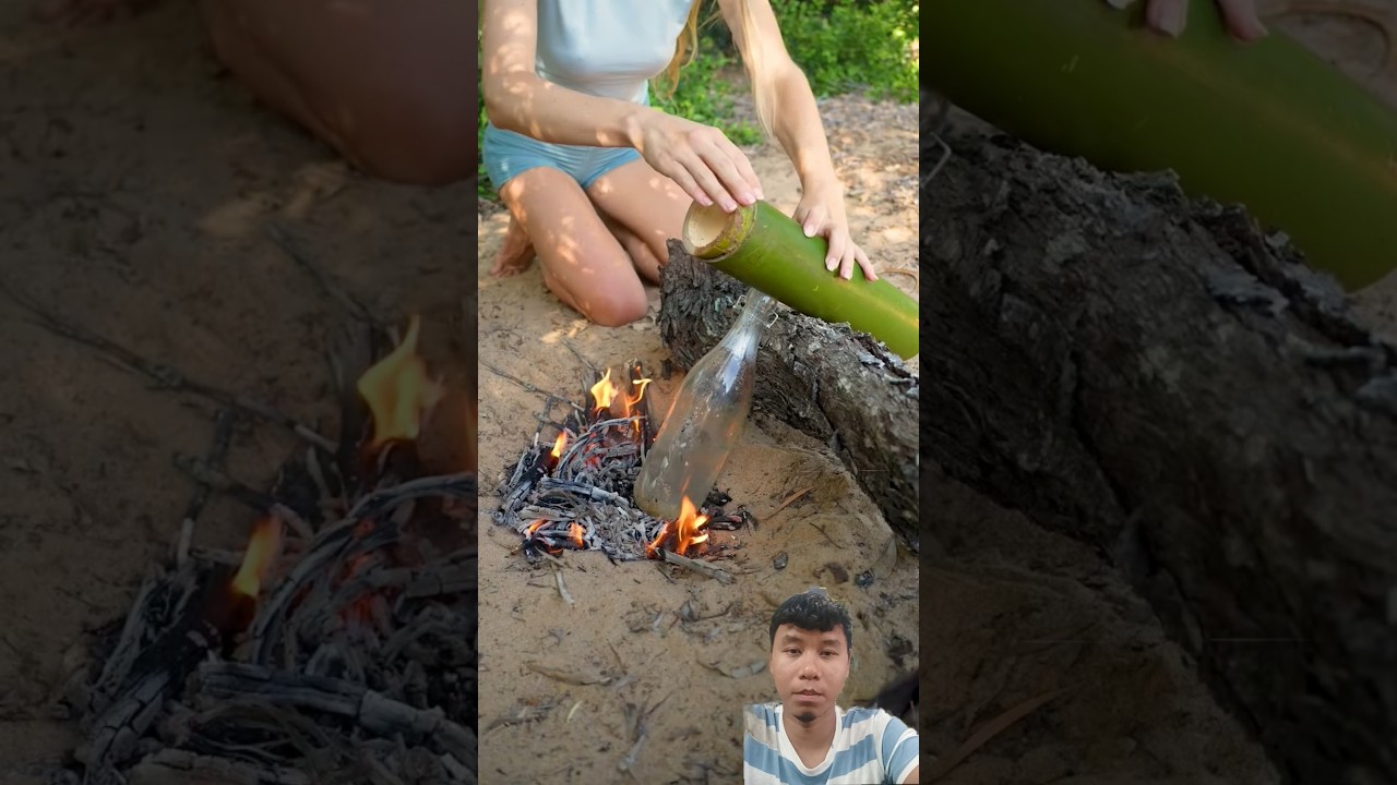 The ultimate Survival skill : Drinking water from the sea  #survival #campping #outdoors #shorts
