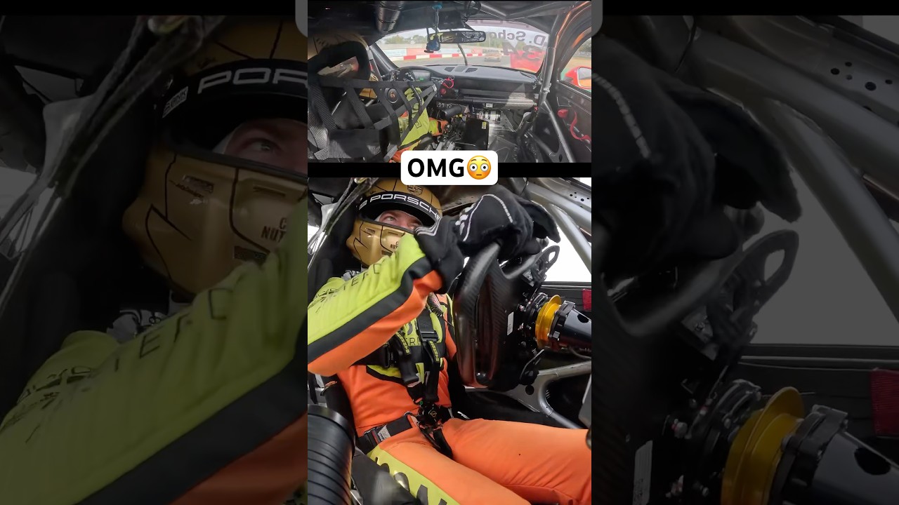 Onboard smashing the tyre stack in Porsche Cup race😱