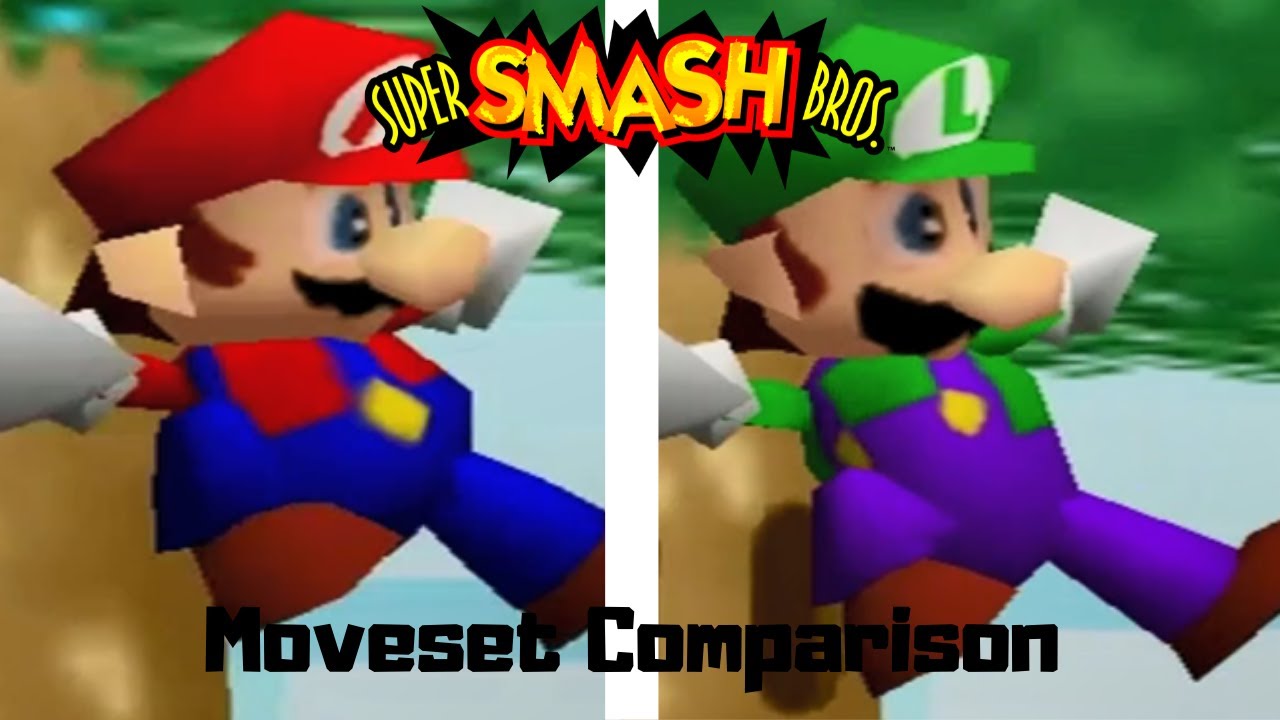 Mario and Luigi Moveset Comparison (Smash 64)