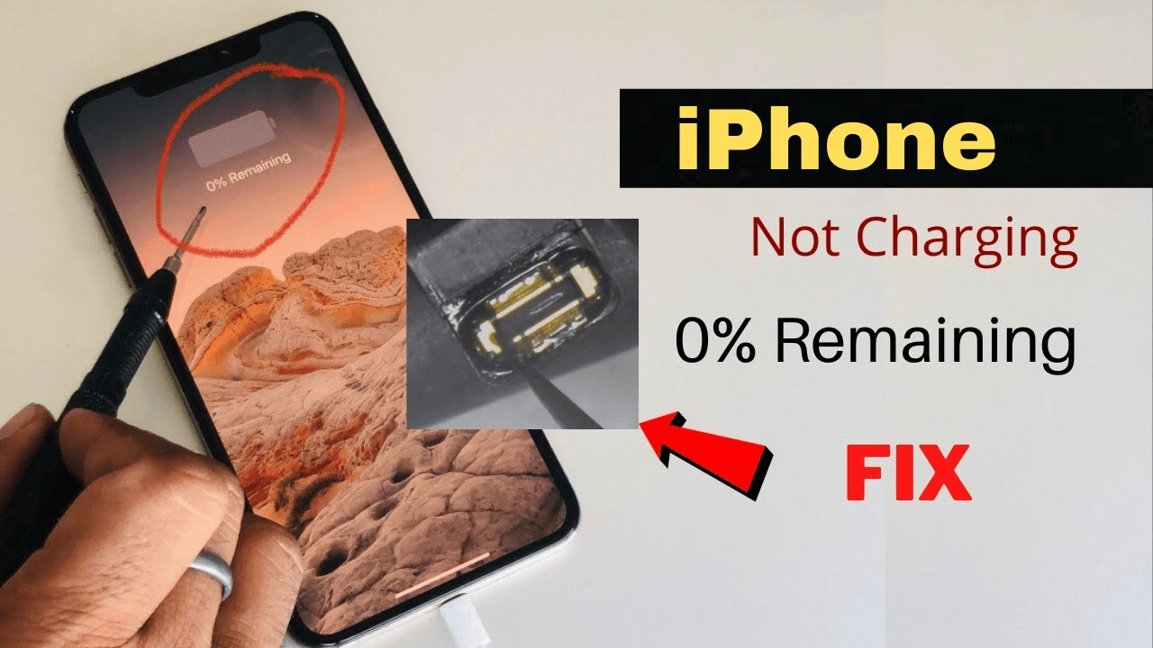 How to repair iPhone Not Charging 0% Remaining On Charging! iPhone Charging stuck on 0% fix