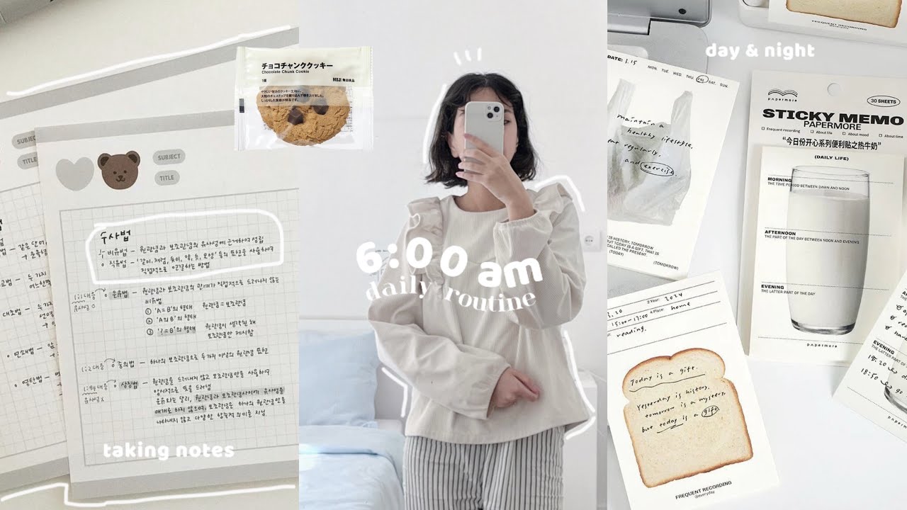 6 am daily routine 🍞⌇ morning & night, making breakfast, studying, cozy