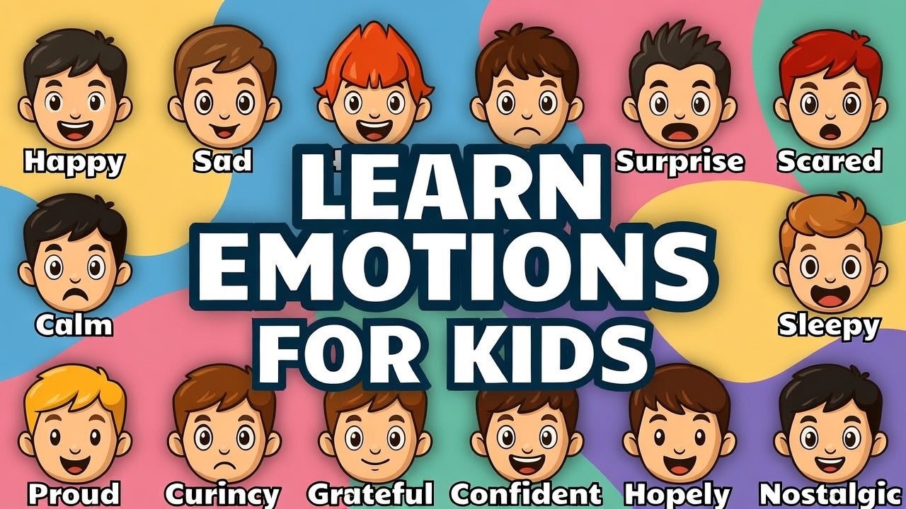 Learn Emotions for Kids  28 Feelings with Cartoon Faces
