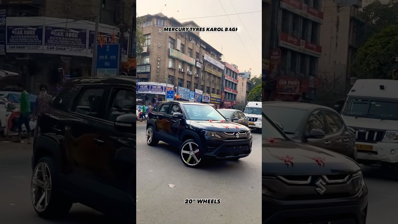 Black Maruti Brezza #shortvideo with 20&rdquo; inch Alloys #alloywheels