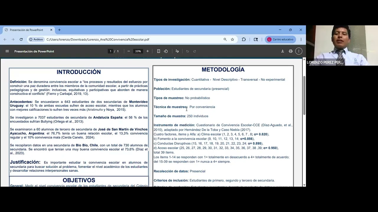4. Nivel de convivencia escolar en estudiantes en una secundaria particular de San Cristóbal