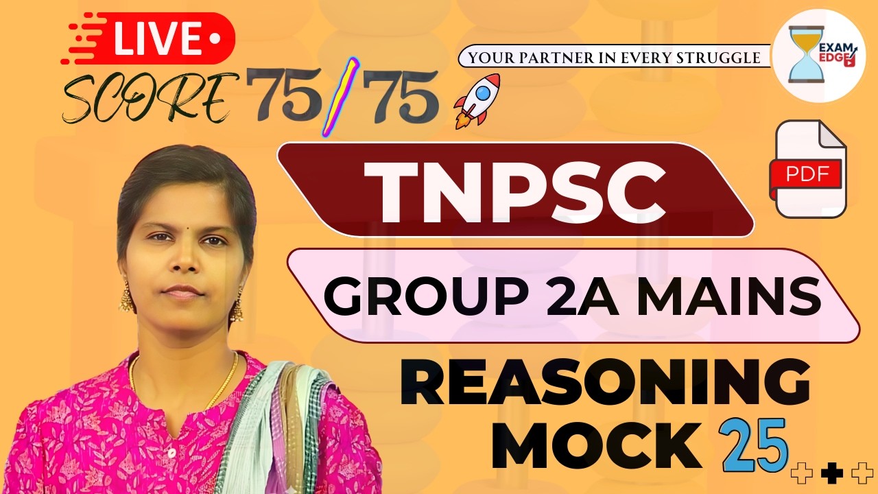TNPSC Group 2A Mains Reasoning 2026 - Revision Mock 25 #tnpsc #group2amains #divyareasoning