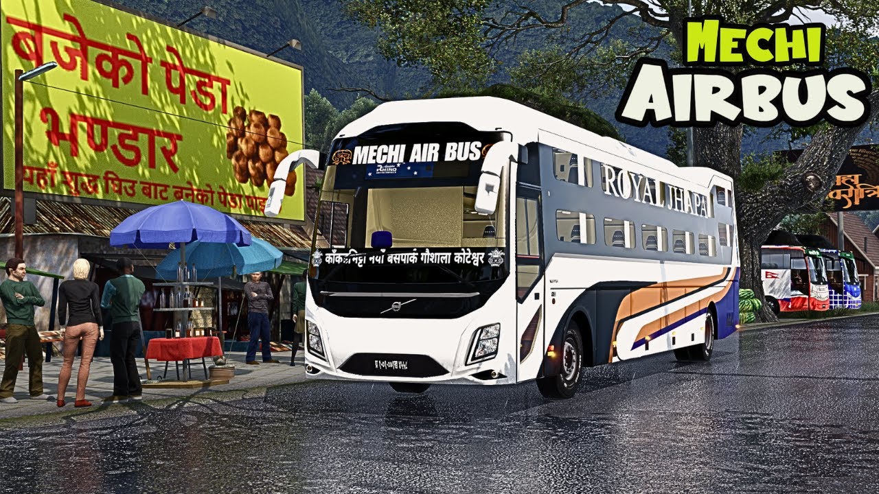 Naagdhunga : Volvo 9600 Mechi Airbus | Nepal Map on New Setup #naagdhunga #nepalmapets2  #mechiBus