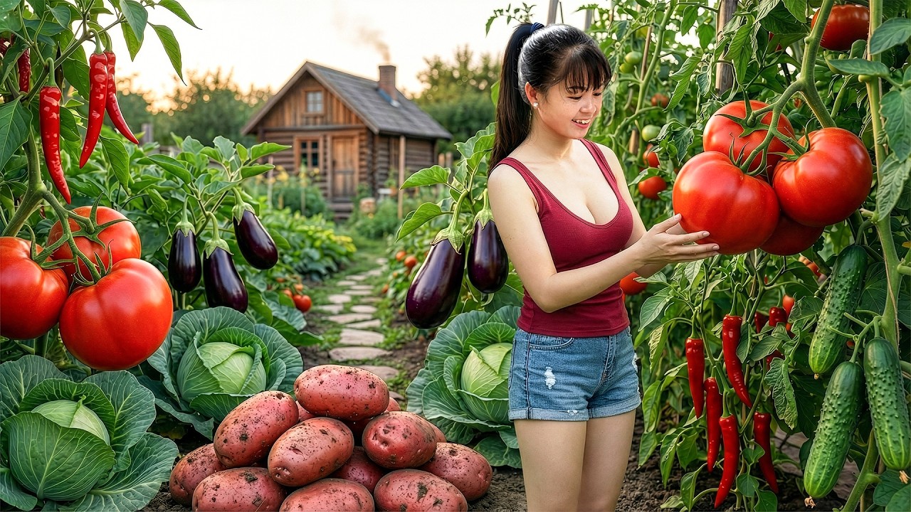 [TIMELAPSE] -- 488 Days Harvesting A Lot Of Tomato, Red Potatoes, Cabbage Go To Sell
