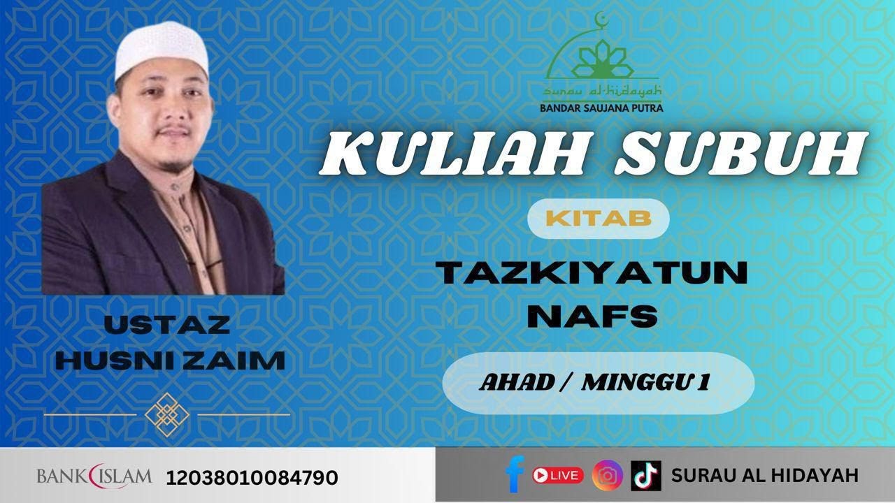 🔴 (((LIVE))) 🕌 Siaran Langsung  Kuliah Subuh Berkitab -   Ustaz Husni Zaim bin Mohmadan