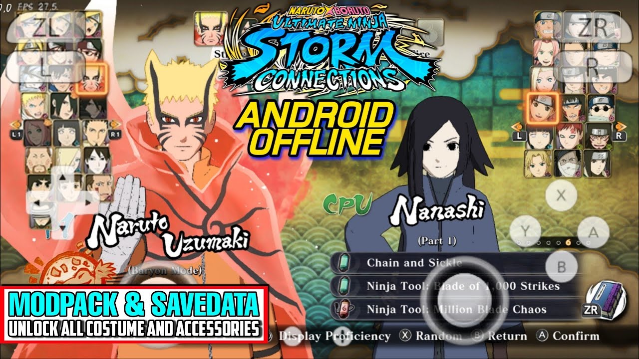 Main Naruto X Boruto Ultimate Ninja Storm Connection Android Offline Nanashi V2 ModPack & Savedata
