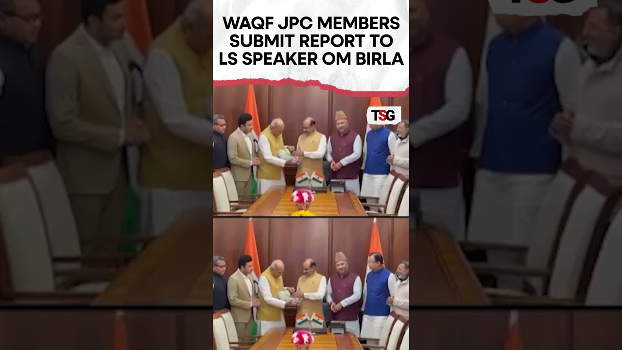 #watch | Waqf JPC Submits Comprehensive Report to Lok Sabha Speaker Om Birla