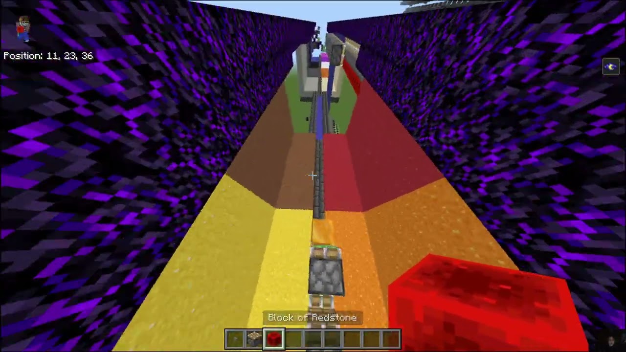 Композиция из падающего песка размером 15 на 15 в Minecraft Bedrock, часть 5 - ОТСТУПЛЕНИЕ НАЗАД