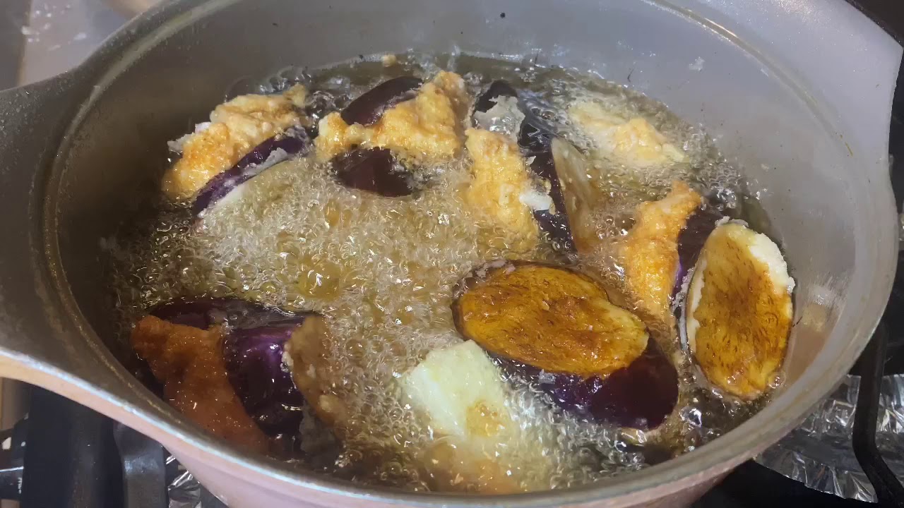 Cà tím và đậu hủ chiên nhân tôm