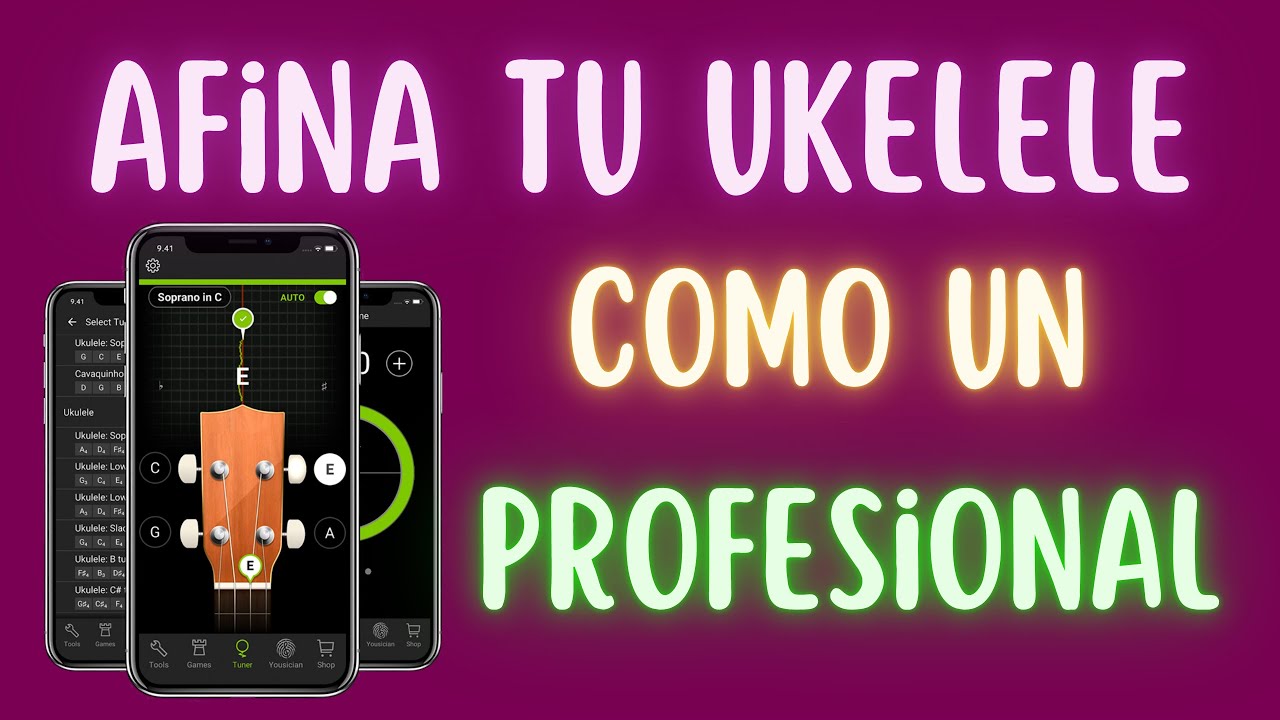 🎸🎶 AFINA TU UKELELE COMO UN PROFESIONAL 👌👌👌  FACIL, RÁPIDO Y GRATIS