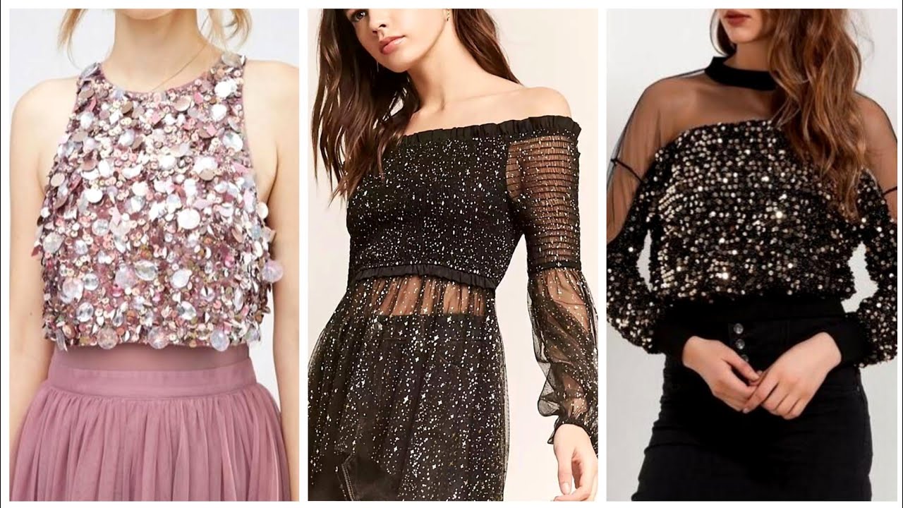 Dazzling And Stylish Sequin Blouse Designs Evening And Party Wear