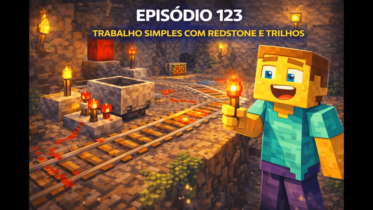 Episódio 123   Trabalho simples com redstone e trilhos