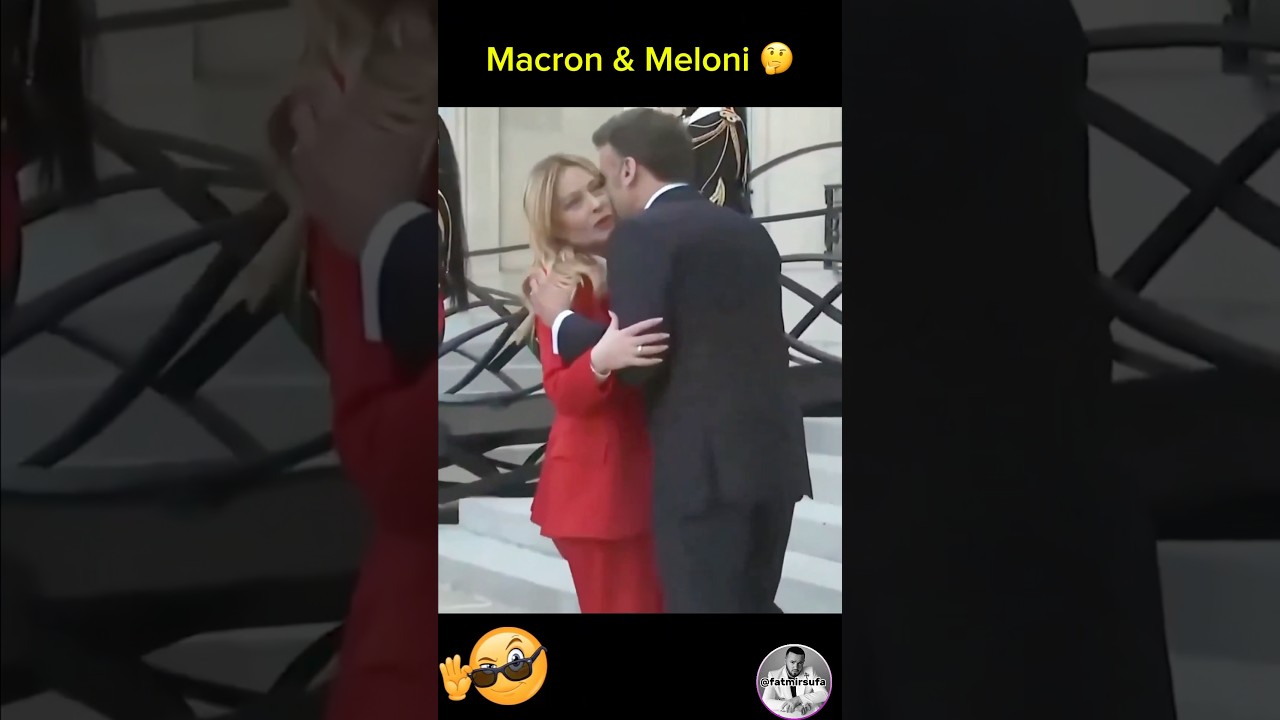 Macron gives Meloni a kiss 😳😳
