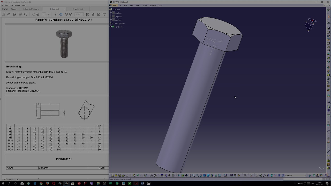 Bolts M20 in CATIA V5